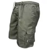 men's Tactical Shorts Summer Casual Jogging Cargo Shorts Loose Multi-pockets Elastic Waist Work Hiking Overalls Short Pants h3F3#