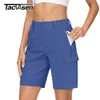 TACVASEN SUMMER STORA POCKETS Vandring av last Shorts Kvinnor Snabbt torr shorts Travel Athletic Casual Sports Short Pants With 5 Pocket 240312