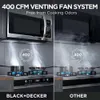 BLACK + DECKER EM044KB19 Forno micro-ondas de um clique, 1000 Watts, 400 CFM e cozimento com sensor, OTR 1,9 pés cúbicos