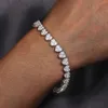 Bijoux cadeau de noël à la mode, en argent Sterling VVS Moissanite, diamant, cœur groupé, chaîne de Tennis, Bracelet pour amoureux, 8Mm