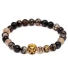 Braccialetti a maglie 2024 Cristallo antico Pietra naturale Buddha Testa di leopardo Bracciale Gioielli Fascino Yoga per uomo Donna