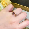 Anneaux de cluster Luxe S925 Sterling Silver 18K Rose Gold Plaqué Bague pour femmes High Carbon Diamond Anniversaire Mariage Fine Bijoux