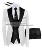 Giacca Gilet Pantaloni Abiti per uomo Casual Completo da lavoro Highend Sociale Formale 3 pezzi Set Sposo Matrimonio Uomo 240318