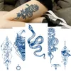 100 Stücke Großhandel Saft Anhaltende Tinte Temporäre Tattoos Körperkunst Wasserdicht Aufkleber Löwe Wolf Mann Axt Tatoo Arm Flügel Fliegen Rose Frauen 240311