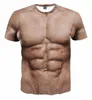 Sexy Muscle Muscle Mens Short Short Spoof Creative Fitness T-shirt Digital Printing