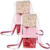 Fiori decorativi 6 pezzi Sacchetti regalo per valigie floreali Contenitore di carta Tote Delicato nastro portaoggetti Custodia multiuso Festa di compleanno