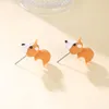 Stud Earrings 1pair Animal Cartoon Earring Women Cute Dinosaur Little Dog Whale Clay Bite Ear Jewelry Funny Gifts Fashion Anime