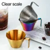 Tazze Piattini Misurino per caffè Espresso in acciaio inossidabile per uso alimentare con scala 100 ml Mini versamento per salse al latte