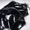 2018 uomo nero sexy stretto in pelle lattice pantaloncini in PVC uomo brevetto micro mini pole dance hip-hop coulisse hotpants B5jw #