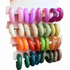 Hoop Huggie New Bohemia 4 pairs/set of multi-color acrylic small hoop earrings original resin geometric C-shaped hanging earrings jewelry set 240326