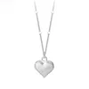 Pendant Necklaces 925 Silver new crossover couple hollow chain geometric heart light luxury temperament simple sweet love pendant necklace jewelryC24326