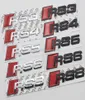 卸売デカールステッカーカーオートメタル3DカーエンブレムクロムバッジバンパーステッカーブラックシルバーRS3 RS4 RS6 RS7 S8 for Car-Styling7482522