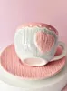 Cups Saucers Lovely Ceramic Coffee Cup And Dish Set Creative Girl Pink Gift European Afternoon Tea Love Relief