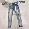 Designer Mens Jeans Purple Jeans Denim Pant Estruerad Ripped Biker Jean Slim Fit Motorcykel Män Klädstorlek 30-40