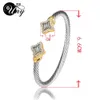 Uny jóia jewlery fio torcido pulseira antigo designer de luxo marca vintage amor presente natal feminino manguito pulseira 240311