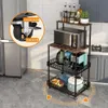 1pc Freestanding Shees, Vertical Microwave Oven Rack, Kitchen Rack with Wheels, Suitable for Kitchens & Restaurants, Home Storage and Organization