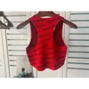 Balmaim t Shirt Spring and Summer New Knitted Jacquard Letter Navel Exposed Vest Suspender Womens Ins Net Red Same Style