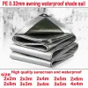 NETS 0,32 mm PE Tarpaulin Rain Tyg Outdoor Garden Plant Shed Boat Car Truck Awising Waterproof Shade Sail Pet Dog Tak Tak 2x2m3x5m