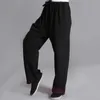男性用のレトロエラスティックウエストラフコットパンツカジュアルルーズバギー快適な中国スタイルのズボン男性服v7hc＃