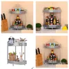 Mensole da bagno Cucina domestica Scaffale per condimenti Secondo piano Desktop Snack Angolo cosmetici Consegna a domicilio Bagno da giardino Otlf9