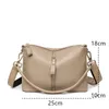 Luxe Echt Leer Dames Schouder Crossbody Tassen Hoge Kwaliteit Vrouwen Handtas Effen Kleur Koe Vrouwelijke Messenger Tote Sac 240326