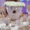 80cm(31") Shiny Oval shape crystal acrylic beaded wedding centerpieces flower stand table decor for wedding event party decoration 295H