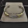 DY Ontwerper David Yurma Sieraden Topkwaliteit Armband Eenvoudig en Elegant Populair Gedraaid Touw Modering David Armband Punk Sieraden Bandmode David 448