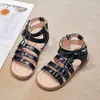 Summer Children's Girls Gladiator Sandals Cross-tied Strape Princess Soft Shoes Non-slip Breathable Fashion Kids Sandals G05064 240319