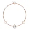 Donna Trifoglio Collana con zucca in oro rosa 18 carati, bracciale, anello per orecchini, con diamante pieno Kylin, giada rossa, set di quattro pezzi, essenziale come regalo