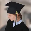 Robe de remise de diplôme, uniforme scolaire, ensemble de casquettes, vêtements unisexes mats pour haute avec glands, timbre de l'année 2023, 240315