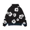Nieuwe bloemen hoodie denim teers trainingspak ontwerper luxe heren denim outfit sweatshirt sweatsuit rapper hoodie dames bijpassende set trendy damesoutfits streetwear