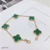 Van Jewelry Vanclef Four Leaf Clover Bracelets Cleef bangle vanly Clefly bracelet High Edition Grass Five Flower Bracelet Plated 18K True V Gold fading Peter Stone Si