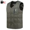 Witte Eendendons Vest Mannen Lichtgewicht Herfst Winter Warm Gewatteerde Sleevel Jas Mannelijke Zwarte Golf Fi Casual Butt Vest K3Lf #