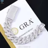 Hot-Sale 18Mm Bracelets Sier Gold Plated VVS D Diamond Moissanite Hiphop Cuban Link Chain Bracelet Men Women