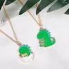 Colares Pingente Yungqi Chic Cartoon Animal Dinossauro Colar para Mulheres Crianças Esmalte Charme Gargantilha Boho Moda Jóias Presente