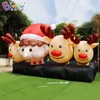 Customized 8mLx2.5mWx4.5mH (26x8.2x15ft) advertising inflatable cartoon deer with lights Christmas decoration air blown animal models for festival event
