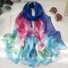 Scarves Beautiful Gradual Rose Womens Fountain Elegant Chiffon George Bandana Coral Summer Beach Tourism Sun Protection Q240326