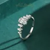 Cluster Rings S925 Sterling Silver Full Set Sugar Diamond Ring for Women's Fashion Instagram Stängd mun