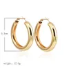 Hoop Huggie Simple Aros Ring Earrings Womens New Fashion Glossy Large Round Hollow Tube Metal Pendant Ring Brincos Exaggerated Jewelry Gift 24326