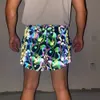 Hommes Summer Shorts 2021 Jogger Pantalon de sécurité réfléchissant Champignon Imprimer Cordon de serrage Taille élastique Cyclisme Gym Shorts avec poches 27BK #