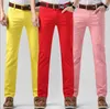 vxo Young Мужские эластичные прямые джинсы Мужские цветные джинсы Мужские облегающие джинсовые брюки Мужские классические брюки L9CY #