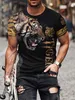 Homens camisetas Verão t-shirt homens leão animal impressão 3d moda curto slve top micro elástico esporte fitness camiseta para homens t240325