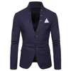 Mens Blazer Multi-knapps dekoration Casual Stand-Up Collar Man Blazer Fashion Slim Solid Color Sacka Jacket Dress Stage Party 240313