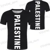 T-shirty męskie T-shirt Palestyna 3D drukowana swobodna litera Strt Tshirt Nation Flag Tate Palestina College Overized Design Men Men Clothing T240325