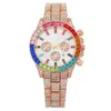 새로운 Three Eyes Fashion Full Diamond Women 's Watch와 화려한 캘린더