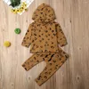 Kleidungssets Leoparden-Babykleidung für Mädchen, langärmelig, Pullover, Kapuzenoberteile, Leggings, Hosen, Outfits, Trainingsanzug