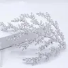 Fashion Zircon Leaf Hair Comb Wedding Accessories for Women Charms Prom Princess Bridal Headpieces Crystal Headband Jewelry 240311