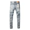 Calça jeans roxa marca light tie tingida floco de neve lavagem sofisticada 9053