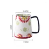 Kubki 1PC w stylu duszpasterska ręcznie malowana kubek do picia 700 ml ceramiczne mleko z kubka