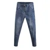 Новые Fi Hiphop Harem Jeans Мужчины Повседневная Slim Fit Ретро Джинсовые брюки-карго Синие конические брюки Уличная одежда Комбинезоны Одежда Q72Z #